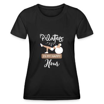 Pilates is my happy hour 1 - Women's Functional T-Shirt - black - Front - AI Model Female 172 light (172cm)