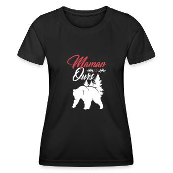 Maman ours 5 - T-shirt sport Femme - noir - Devant - AI Model Female 172 light (172cm)