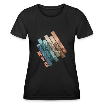 NYC - T-shirt sport Femme - noir - Devant - AI Model Female 172 light (172cm)