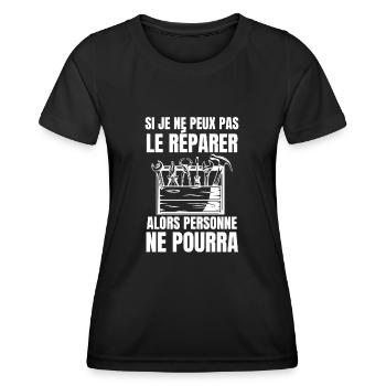 Meilleur réparateur 2 - T-shirt sport Femme - noir - Devant - AI Model Female 172 light (172cm)