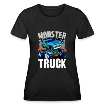 Monstertruck - Frauen Funktions-T-Shirt - Schwarz - Vorne - AI Model Female 172 light (172cm)