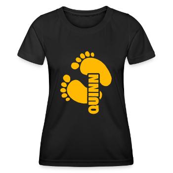 Empreinte pour le bébé biologique de Quinn - T-shirt sport Femme - noir - Devant - AI Model Female 172 light (172cm)