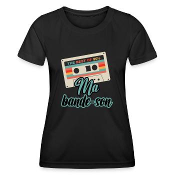 Ma bande son - T-shirt sport Femme - noir - Devant - AI Model Female 172 light (172cm)