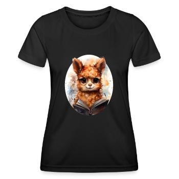 Alpaka - Frauen Funktions-T-Shirt - Schwarz - Vorne - AI Model Female 172 light (172cm)