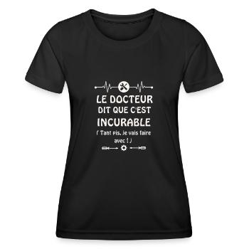 Amour fou du bricolage - T-shirt sport Femme - noir - Devant - AI Model Female 172 light (172cm)