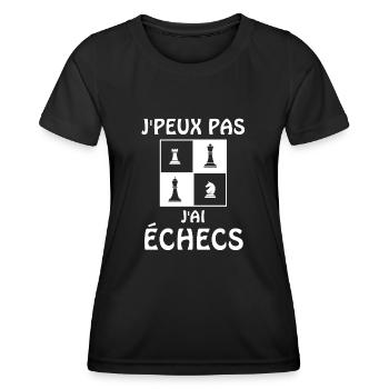 Jeux d échec - T-shirt sport Femme - noir - Devant - AI Model Female 172 light (172cm)