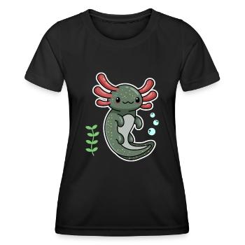 Enigma Axolotl Design for Axolotl Lovers - Women's Functional T-Shirt - black - Front - AI Model Female 172 light (172cm)