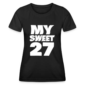 Age 27 - Women's Functional T-Shirt - black - Front - AI Model Female 172 light (172cm)