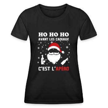 Père Noel avant les cadeaux c est l apéro 2 - T-shirt sport Femme - noir - Devant - AI Model Female 172 light (172cm)