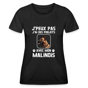 malinois chien mignon berger belge 1 - T-shirt sport Femme - noir - Devant - AI Model Female 172 light (172cm)