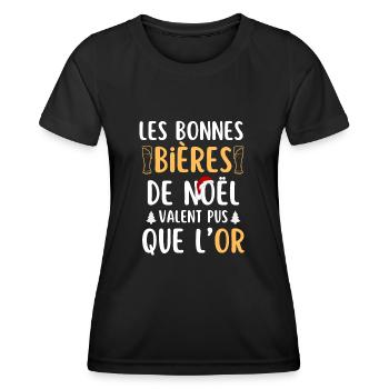 les bonnes bières de noel - T-shirt sport Femme - noir - Devant - AI Model Female 172 light (172cm)