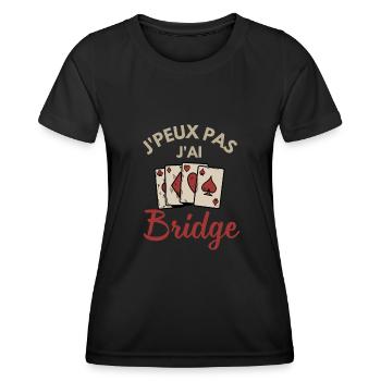 Jeux de carte bridge - T-shirt sport Femme - noir - Devant - AI Model Female 172 light (172cm)