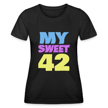Doux 42 - T-shirt sport Femme - noir - Devant - AI Model Female 172 light (172cm)