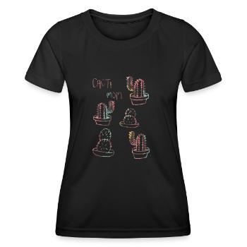 Cacti mom - Women's Functional T-Shirt - black - Front - AI Model Female 172 light (172cm)