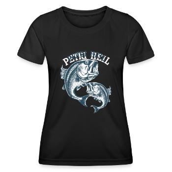 Fishing Vintage Fish - Women's Functional T-Shirt - black - Front - AI Model Female 172 light (172cm)