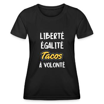 Tacos à volonté - T-shirt sport Femme - noir - Devant - AI Model Female 172 light (172cm)