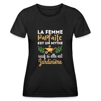 Jardinage jardin botanique - T-shirt sport Femme - noir - Devant - AI Model Female 172 light (172cm)
