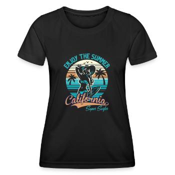 ENJOY THE SUMMER SURFER GIRL - Women's Functional T-Shirt - black - Front - AI Model Female 172 light (172cm)