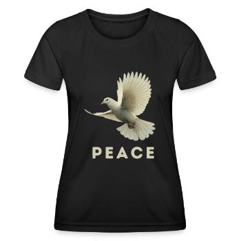 Peace Frieden Pazifismus Friedenstaube - Frauen Funktions-T-Shirt - Schwarz - Vorne - AI Model Female 172 light (172cm)