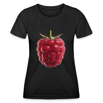 Himbeere Frucht Geschenk - Frauen Funktions-T-Shirt - Schwarz - Vorne - AI Model Female 172 light (172cm)
