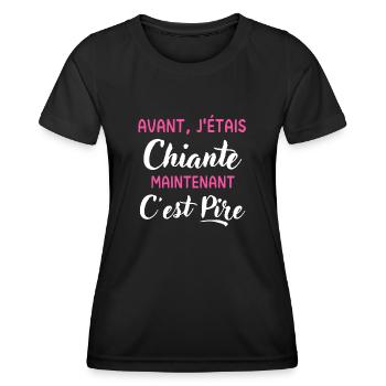 Humour femme chiante - T-shirt sport Femme - noir - Devant - AI Model Female 172 light (172cm)