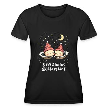 Offizielles Schlafshirt Pärchen Austern - Frauen Funktions-T-Shirt - Schwarz - Vorne - AI Model Female 172 light (172cm)