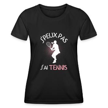 Joueuse de Tennis - T-shirt sport Femme - noir - Devant - AI Model Female 172 light (172cm)