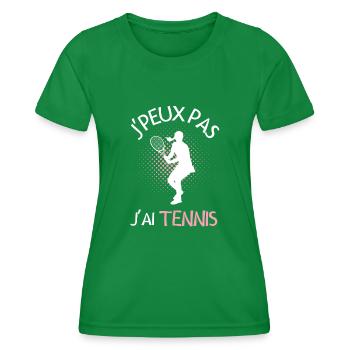 Joueuse de Tennis - T-shirt sport Femme - vert - Devant - AI Model Female 172 dark (172cm)