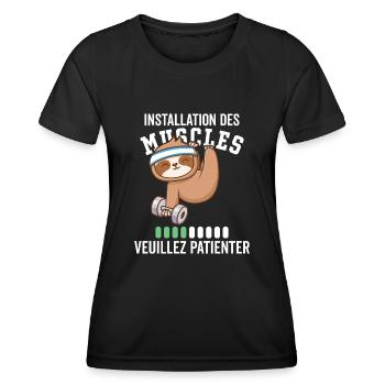 Muscle Installation Please Wait - Women's Functional T-Shirt - black - Front - AI Model Female 172 light (172cm)