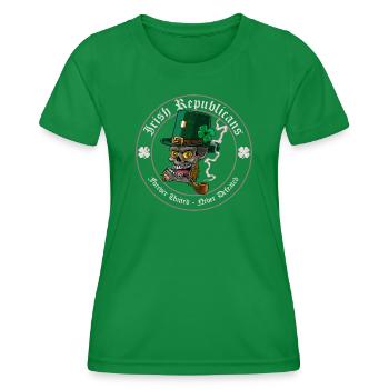Irische Republikaner Zitat Grafik Bestseller - Frauen Funktions-T-Shirt - Kelly Green - Vorne - AI Model Female 172 dark (172cm)