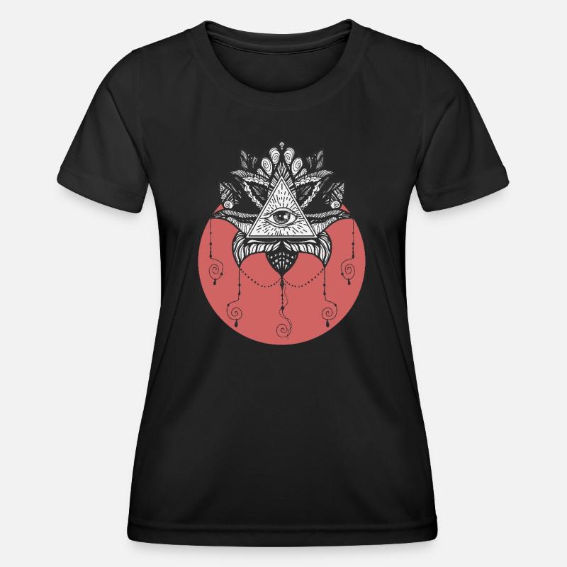 Mystical All Seeing Eye Design - Women's Functional T-Shirt - black