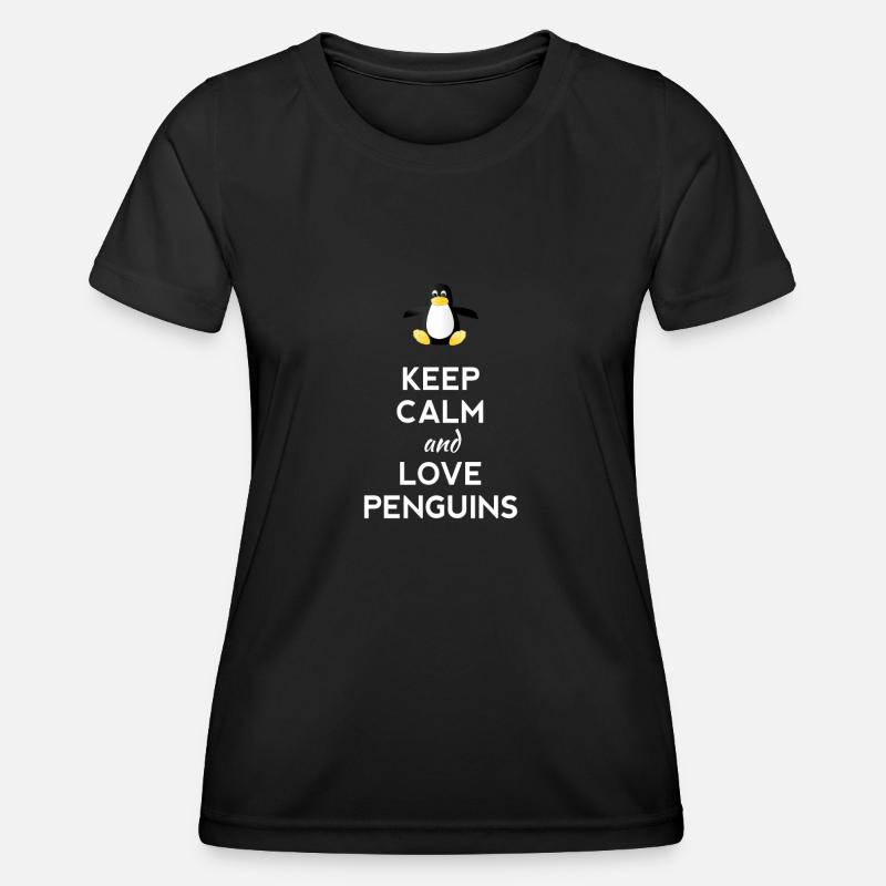 keep calm love Pinguine Linux nerd computer cpu lo - Frauen Funktions-T-Shirt - Schwarz