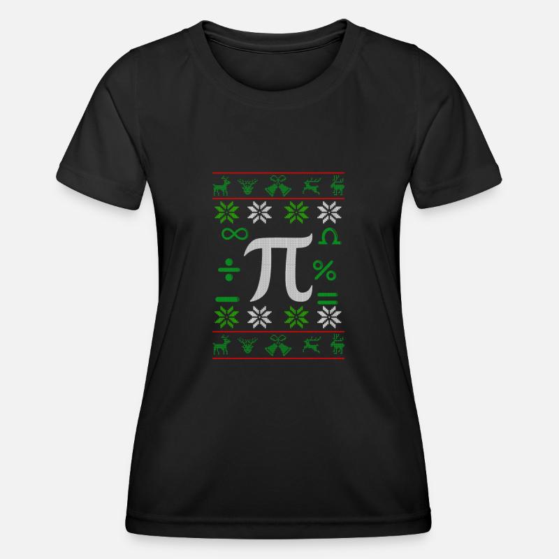 Mathematician Pi Ugly Christmas gift - Women's Functional T-Shirt - black