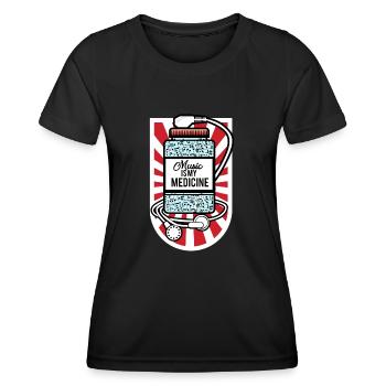 Musik ist meine Medizin - Frauen Funktions-T-Shirt - Schwarz - Vorne - AI Model Female 172 light (172cm)