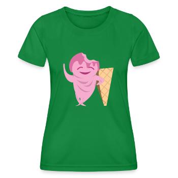Ice cream / flirting / gift / T shirt - Women's Functional T-Shirt - kelly green - Front - AI Model Female 172 dark (172cm)