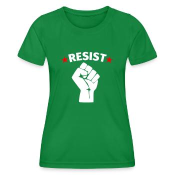 Widerstand Protest Resist - Frauen Funktions-T-Shirt - Kelly Green - Vorne - AI Model Female 172 dark (172cm)
