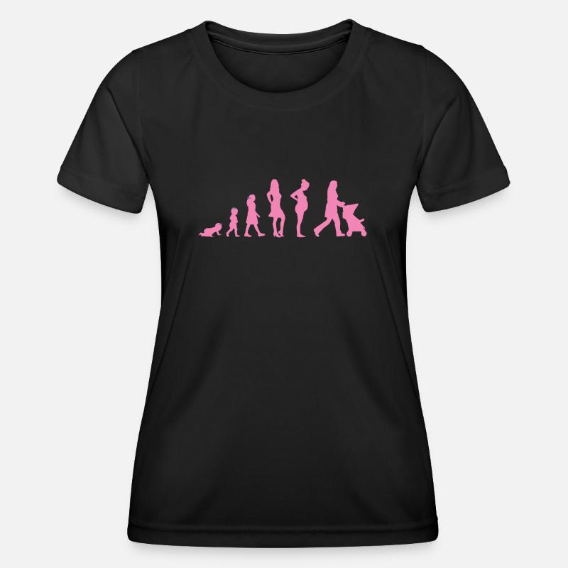 Evolution - Woman - Funny - Gift - Child - Women's Functional T-Shirt - black