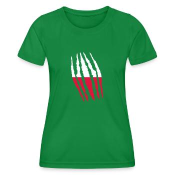 Claw claw cracks origin POLAND polska poland png - Women's Functional T-Shirt - kelly green - Front - AI Model Female 172 dark (172cm)