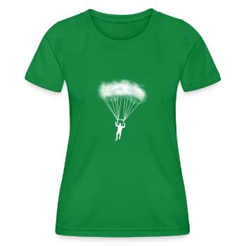 Parachutist T-shirt parachute gift - Women's Functional T-Shirt - kelly green - Front - AI Model Female 172 dark (172cm)