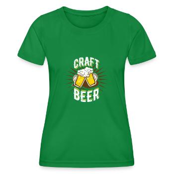 Craft Beer - handmade beer - Women's Functional T-Shirt - kelly green - Front - AI Model Female 172 dark (172cm)