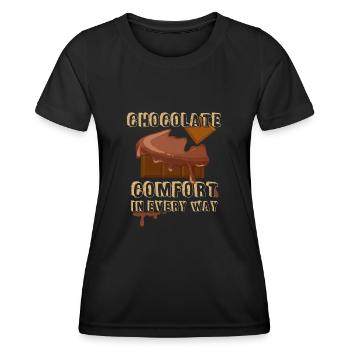 Schokolade - Trost - naschen - lecker - Schoko - Frauen Funktions-T-Shirt - Schwarz - Vorne - AI Model Female 172 light (172cm)
