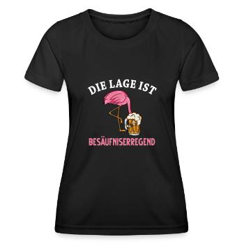Flamingo Junggesellenabschied Frauen jga Saufen - Frauen Funktions-T-Shirt - Schwarz - Vorne - AI Model Female 172 light (172cm)