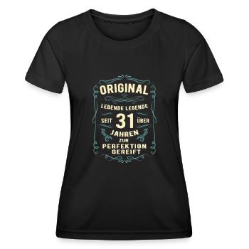 Original seit über 31 Jahren Geburtstag Geburt - Frauen Funktions-T-Shirt - Schwarz - Vorne - AI Model Female 172 light (172cm)