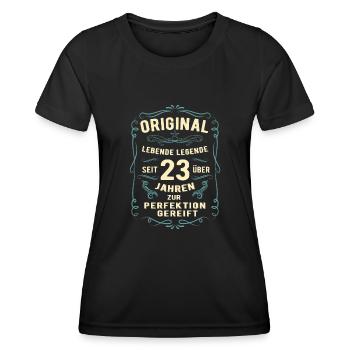Original seit über 23 Jahren Geburtstag Geburt - Frauen Funktions-T-Shirt - Schwarz - Vorne - AI Model Female 172 light (172cm)