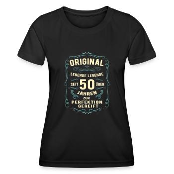 Original seit über 50 Jahren Geburtstag Geburt - Frauen Funktions-T-Shirt - Schwarz - Vorne - AI Model Female 172 light (172cm)