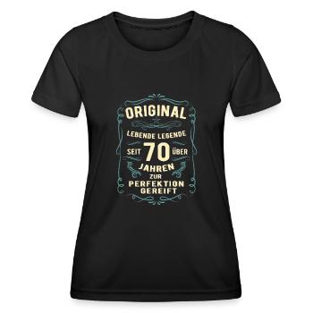 Original seit über 70 Jahren Geburtstag Geburt - Frauen Funktions-T-Shirt - Schwarz - Vorne - AI Model Female 172 light (172cm)