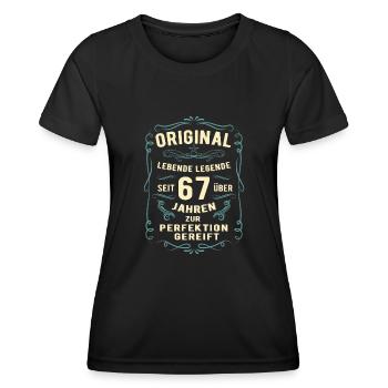 Original seit über 67 Jahren Geburtstag Geburt - Frauen Funktions-T-Shirt - Schwarz - Vorne - AI Model Female 172 light (172cm)