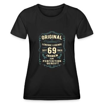 Original seit über 69 Jahren Geburtstag Geburt - Frauen Funktions-T-Shirt - Schwarz - Vorne - AI Model Female 172 light (172cm)