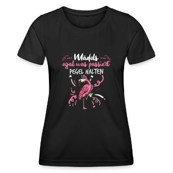 Flamingo Junggesellenabschied Frauen jga Saufen - Frauen Funktions-T-Shirt - Schwarz - Vorne - AI Model Female 172 light (172cm)
