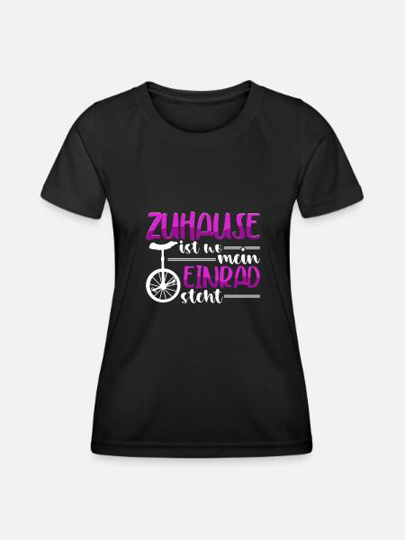 Einrad - Frauen Funktions-T-Shirt - Schwarz